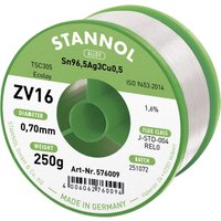 ZV16 Lötzinn, bleifrei bleifrei Sn96,5Ag3Cu0,5 REL0 250 g 0.7 mm - Stannol von Stannol