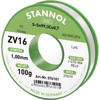 ZV16 Lötzinn, bleifrei bleifrei Sn99,3Cu0,7 REL0 100 g 1 mm - Stannol von Stannol