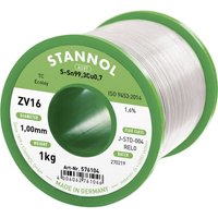 ZV16 Lötzinn, bleifrei bleifrei Sn99,3Cu0,7 REL0 1000 g 1 mm - Stannol von Stannol
