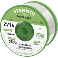 Stannol - ZV16 Lötzinn, bleifrei bleifrei Sn99,3Cu0,7 REL0 250 g 1 mm Stannol - ZV16 Lötzinn, bleifrei bleifrei Sn99,3Cu0,7 REL0 250 g 1 mm von Stannol