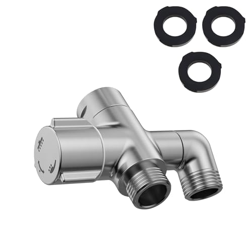 Stanweemix Massives Metall 3-Wege-Duscharm Umstellventil für Handbrause und festen Sprühkopf, G1/2 Universal Badezimmersystem Komponente Ersatzteil (gebürstetes Nickel) von Stanweemix
