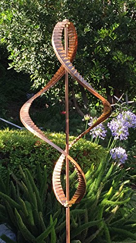 Stanwood cws-07 One Size Kinetic Dual Helix Spinner Wind Skulptur – Kupfer von Stanwood Wind Sculpture