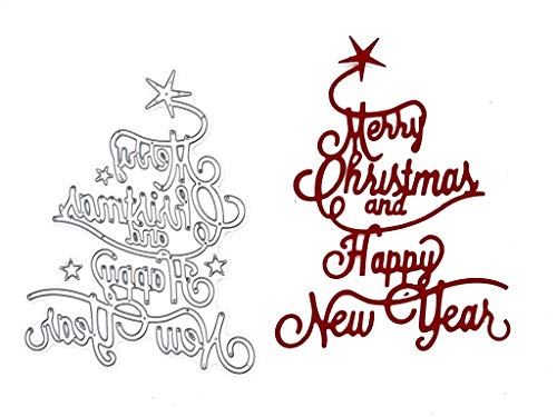 Stanzenshop Stanzschablone Schriftzug Merry Christmas and Happy New Year, Schrift, Weihnachten, Dies Christmas, Winter, Weihnachtsstanzen, Stanzformen, Schablonen von Stanzenshop.de