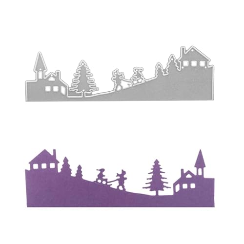 Stanzenshop Stanzschablone Winterlandschaft mit Kindern, Weihnachten, Dies Christmas, Winter, Schneeflocke, Weihnachtsstanzen, Stamping Schablone Weihnachten von Stanzenshop.de