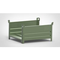 HESON® Stapelbehälter für Langgut, 2 Seiten offen, lackiert, BxT 1.200 x 1.000 mm, resedagrün von HESON®