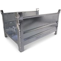 HESON® Stapelbehälter für Langgut, 2 Seiten offen, feuerverzinkt, BxT 1.200 x 800 mm von HESON®