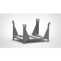 HESON® Stapelbehälter für Langgut, offen, lackiert, BxT 1.000 x 800 mm, mausgrau von HESON®