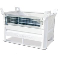 HESON® Mehrpreis ½ Gitterklappe für Stapelbehälter, mit Kufen, Tragkraft 500 kg, BxT 1.200 x 1.000 mm von HESON®