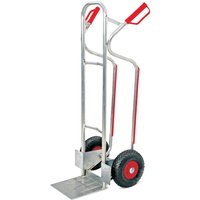 Sackkarre BASIC, mit pannensicherer Bereifung, TK 200 kg, Schaufel BxT 275 x 245 mm, Aluminium von Basic