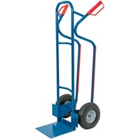 Sackkarre HEMMDAL, mit pannensicherer Bereifung, TK 250 kg, Schaufel BxT 280 x 275 mm, Stahl von HEMMDAL