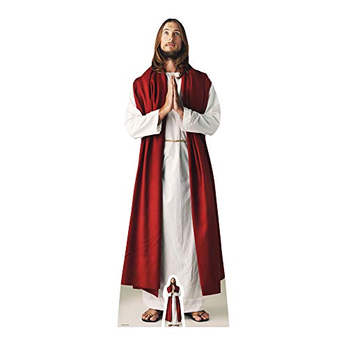STAR CUTOUTS Lifesize cardboardcut with Free Cut Out of Christ Lebensgroßer Pappschnitt kostenlosem Mini-Ausschnitt von Jesus Christus, Pappe, Mehrfarbig, 187 x 67 x 187 cm von STAR CUTOUTS