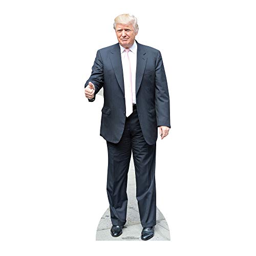 Star Cutouts Kartonschnitt von Donald Trump, Lebensgröße, Pappe, mehrfarbig, 188 x 71 x 188 cm von STAR CUTOUTS