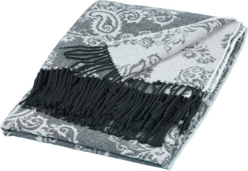 Wohndecke Mara in grau/blau mit Fransen - Größe 130 x 170 cm, Star Home Textil, Kuscheldecke in Paisleymuster Wohndecke Mara in grau/blau mit Fransen - Größe 130 x 170 cm, Star Home Textil, Kuscheldecke in Paisleymuster von Star Home Textil