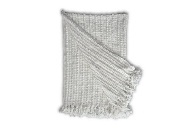 Wohndecke Star Home Wohndecke Strickdecke Zopfmuster Fransen Nala creme 130x170, Star Home Textil von Star Home Textil