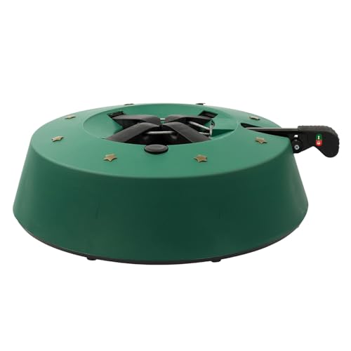 Christbaumständer Start 3" - mit Einseiltechnik - für Bäume bis maximal 3 m Höhe - aus grünem Kunststoff, für innen - Weihnachtsbaumständer mit Fußhebel und Wasserreservoir von Star-Max