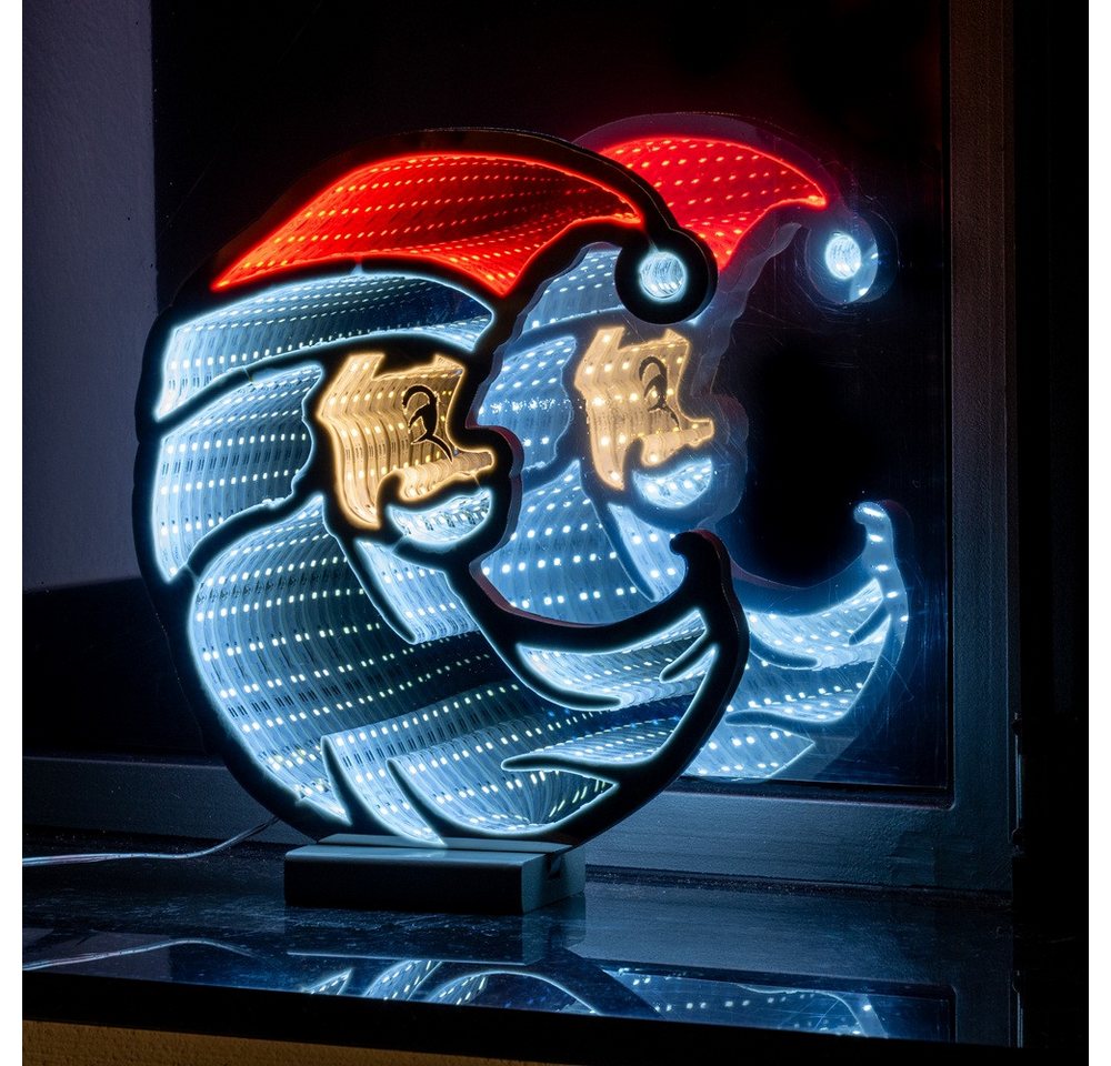 Star-Max Beleuchtetes Fensterbild 36033 LED-Halbmond-Santa Infinity Effekt 159 LED IP20 35,5x7x29cm von Star-Max