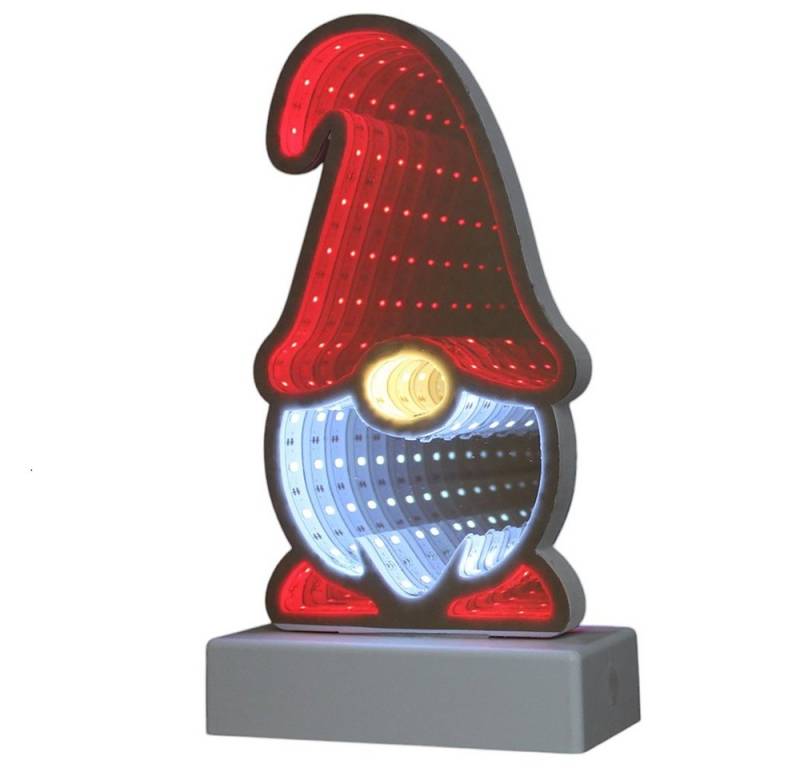 Star-Max Beleuchtetes Fensterbild 36309 LED-Wichtel Infinity Effekt 62 LED Batterie / USB 13x5,5x23,5cm von Star-Max