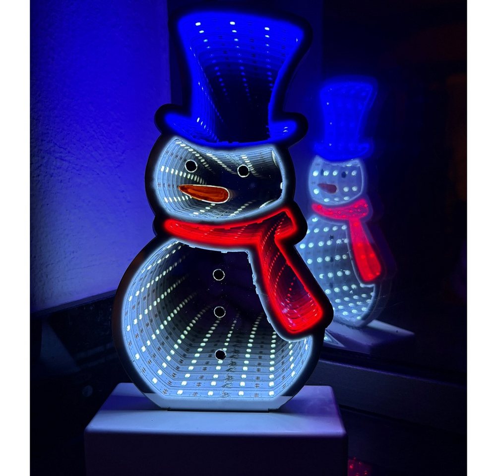 Star-Max Beleuchtetes Fensterbild 36310 LED-Schneemann Infinity Effekt 57 LED Batterie/USB 13x5,5x23,5cm von Star-Max