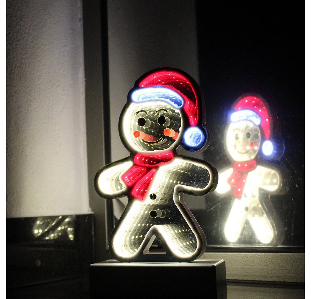 Star-Max Beleuchtetes Fensterbild 36312 LED-Lebkuchenmann Infinity 79 LED Batterie oder USB 13x5,5x23,5c von Star-Max