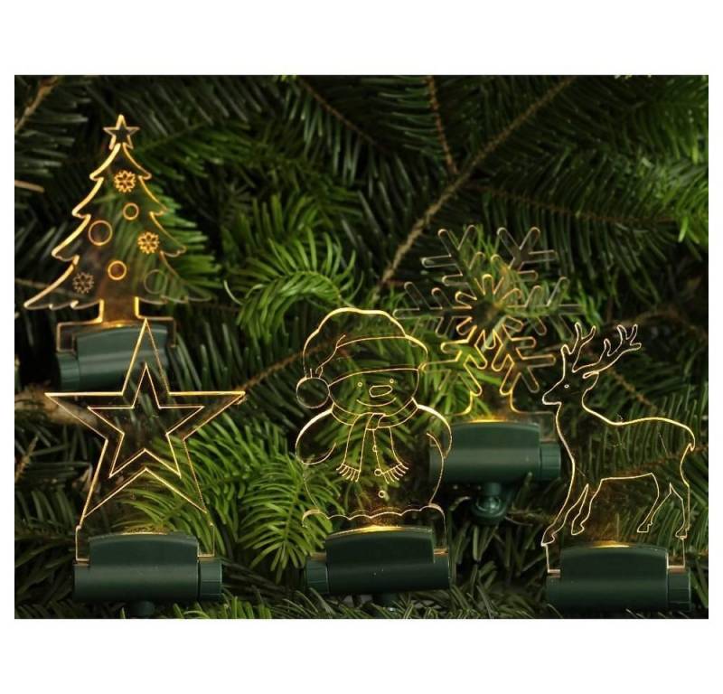 Star-Max Christbaumschmuck 35217 LED Acryllichter-Set 5 Motive mit je einer LED warmweiß inkl. FB von Star-Max