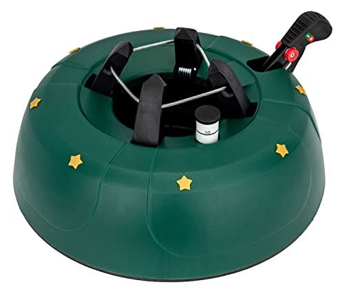 Star-Max Christbaumständer by F-H-S, Modell B250, auf glatten Böden rollbar durch 5 integrierte Rollen, Farbe grün, Modell 2022, für Baumhöhe bis max. 2,50m, mit Fusshebelfunktion und Einseiltechnik von Star-Max