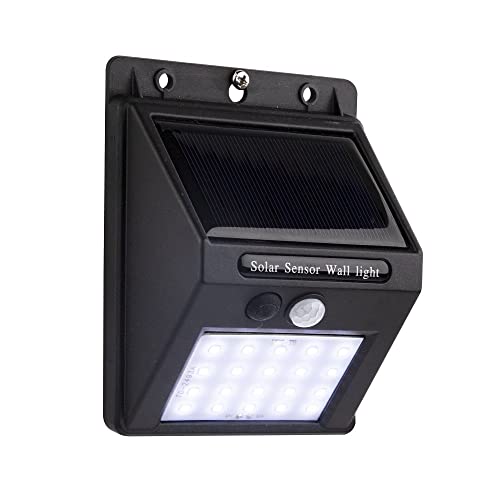 Star-Max Kunststoff Solar Wandleuchte 20 weiße SMD LED PIR Sensor 12,3x9,9x5cm 35300 von Star-Max