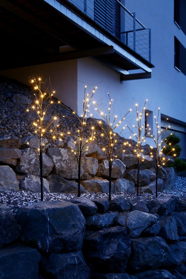 Star-Max LED Baum Weihnachtsdeko aussen, Timerfunktion, LED fest integriert, Warmweiß, Inkl. Erdspieß von Star-Max