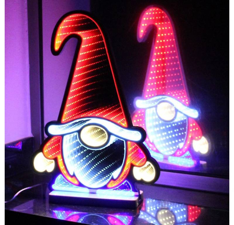 Star-Max LED Fensterbild LED-Wichtel mit Infinity Effekt 192 SMD LED 29x7x40cm Timer innen 3640 von Star-Max