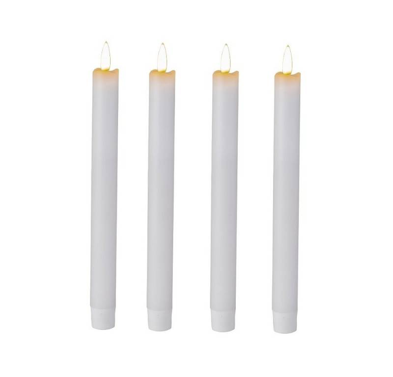 Star-Max LED-Kerze 4er Set LED Echtwachskerzen cremeweiß FB 2/4/6/8 h Timer Dimmbar 35738 von Star-Max