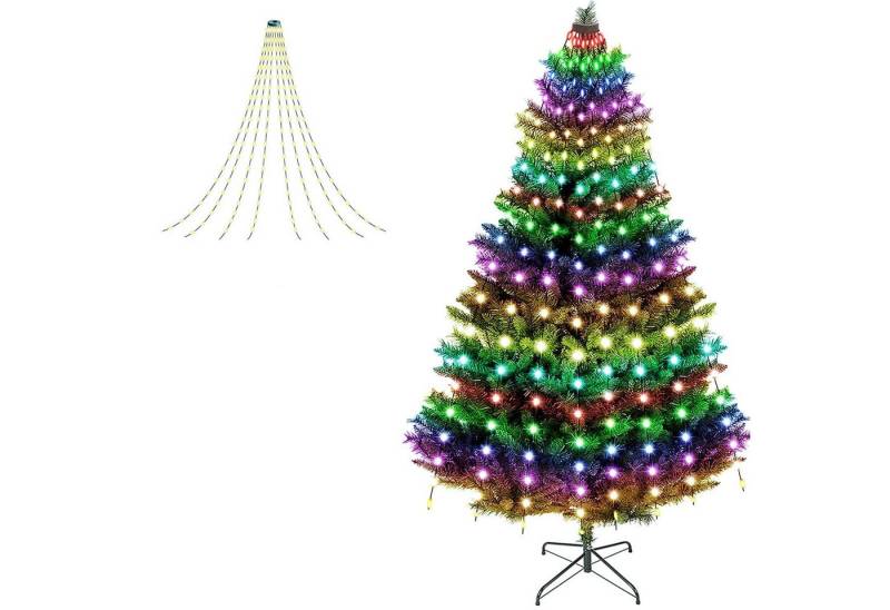 Star-Max Lichterkette LED-Vorhang mit 180 RGB LEDs, 12 Stränge a 2,25m, IP44, App-steuerbar von Star-Max