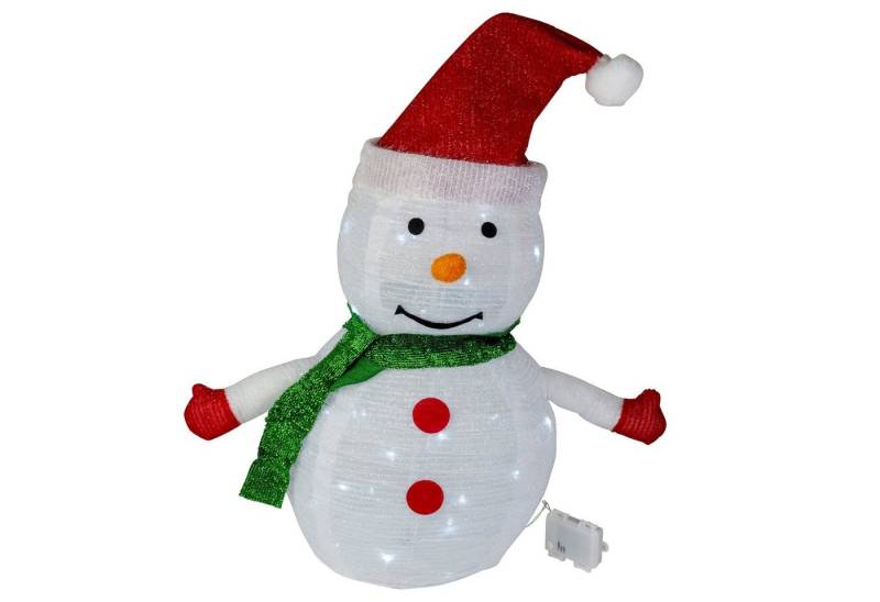 Star-Max Weihnachtsfigur LED 3D Popup Schneemann 45er kaltweiß 70x35cm IP44 Batterie Timer 3579 von Star-Max