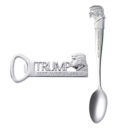 Donald Trump 2024 Keep America Magnetischer Flaschenöffner und Kaffeelöffel, Weihnachtsgeschenke für Männer und Frauen von Star Miss River