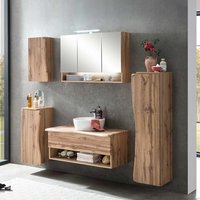 Wildeiche Badmöbelset Holzoptik Baumkante Landhausstil (fünfteilig) von Star Möbel