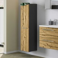 Badezimmer Hochschrank in Wildeichefarben und Dunkelgrau modern von Star Möbel