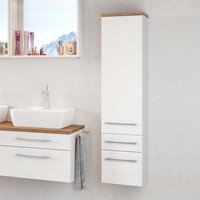 Badezimmer Seitenschrank in Weiß und Wildeiche Dekor hängend von Star Möbel