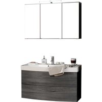 Badezimmer Set mit 3D Spiegelschrank Eiche Grau (zweiteilig) von Star Möbel
