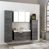 Badezimmermöbel Set in Eiche Grau 3D Spiegelschrank (vierteilig) von Star Möbel