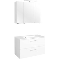 Badmöbel Set mit Waschtisch und Spiegelschrank Weiß (zweiteilig) von Star Möbel