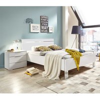 Betten modern in Weiß und Chromfarben Made in Germany von Star Möbel