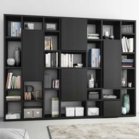 Bücher Regal 296 cm breit Eiche Schwarz Braun von Star Möbel