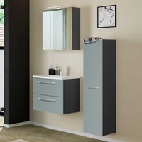 Design Badezimmer Set in Graugrün und Dunkelgrau 90 cm breit (dreiteilig) von Star Möbel