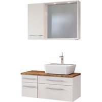 Design Möbel Set für Badezimmer Weiß und Wildeiche Dekor (dreiteilig) von Star Möbel