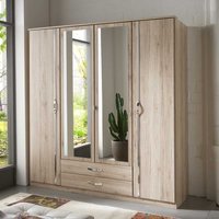 Eiche San Remo Kleiderschrank mit Spiegeltüren zwei Schubladen von Star Möbel