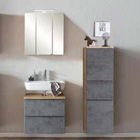 Gäste WC Möbel Set in Wildeichefarben und Beton Optik 100 cm breit (dreiteilig) von Star Möbel