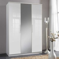 Hochglanz Weiß Schrank mit Spiegeltür 135 cm breit - 199 cm hoch von Star Möbel