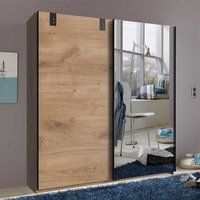 Kleiderschrank 2 Schiebetüren in Plankeneiche Holzoptik Spiegel von Star Möbel