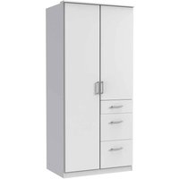 Kleiderschrank weiss mit Schubladen 199 cm hoch Made in Germany von Star Möbel