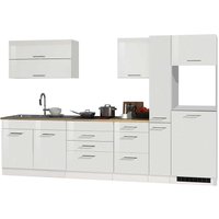 Küchenzeile in Hochglanz Weiß 320 cm breit (achtteilig) von Star Möbel