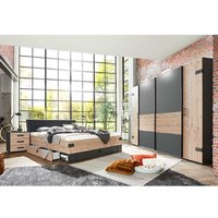 Schlafzimmer Set Industrial in Tannenfarben Dunkelgrau (vierteilig) von Star Möbel