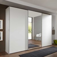 Schwebetürenschrank in Weiß mit Spiegeltür 270 cm breit von Star Möbel